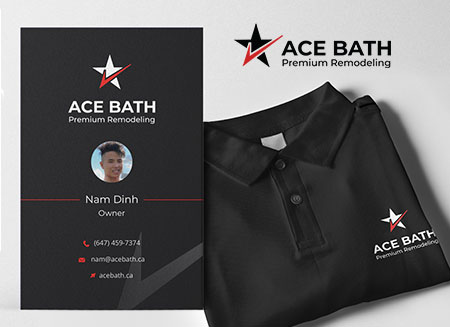 Contractor branding apparel, business card and t-shirt