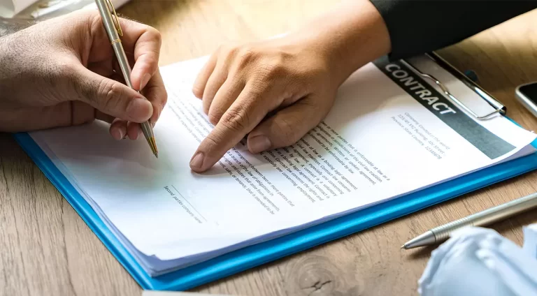 Signing a contract with a contractor