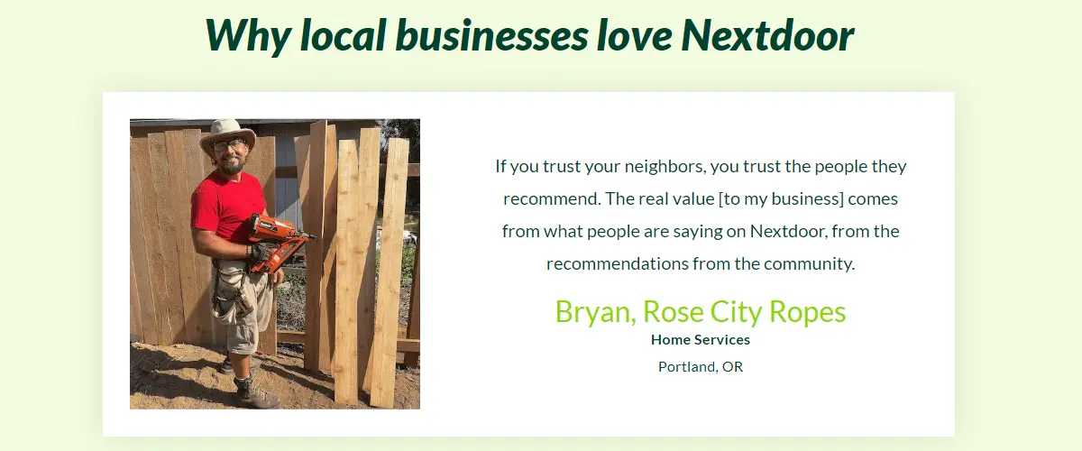 Nextdoor business directory