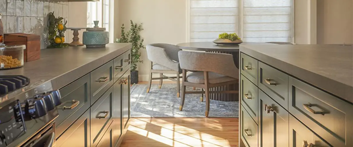 kitchen renovation during golden hour