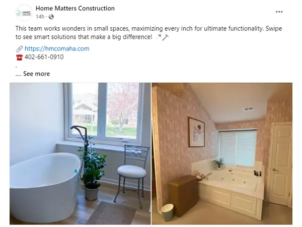 screenshot of Home Matters Construction Facebook page