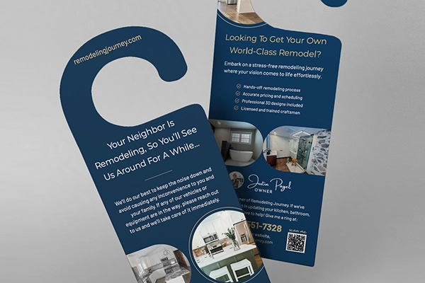 Promotional door hanger for residential contractors